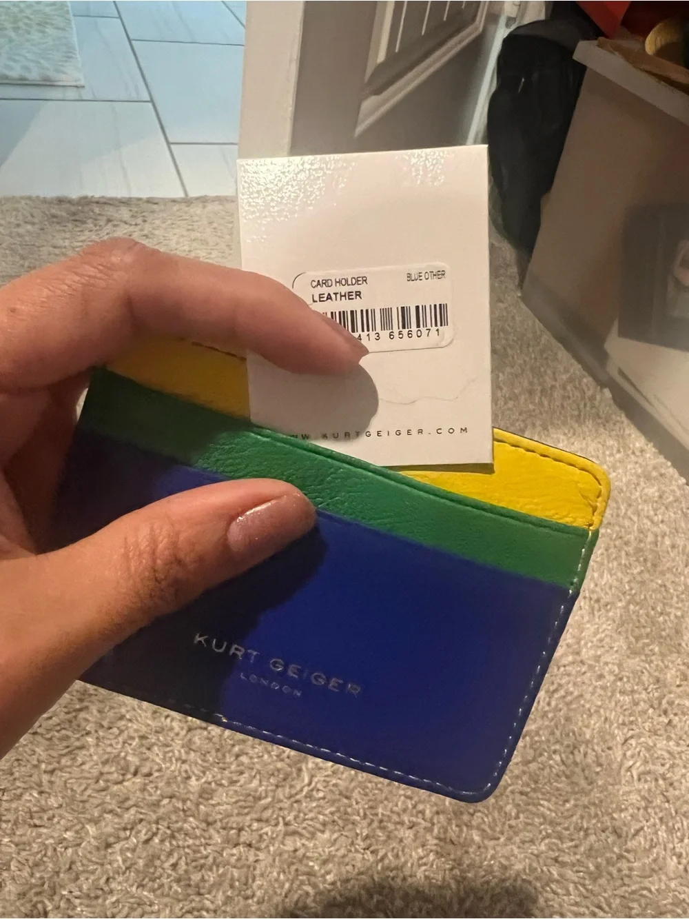 Kurt Geiger Rainbow Leather Card Holder